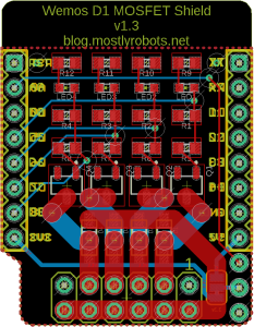Wemos D1 Mini MOSFET Shield 4ch v1.3 Board