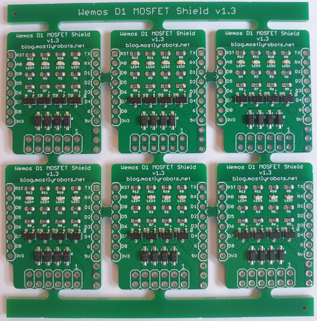 MOSFET Shield for Wemos D1 mini Panel